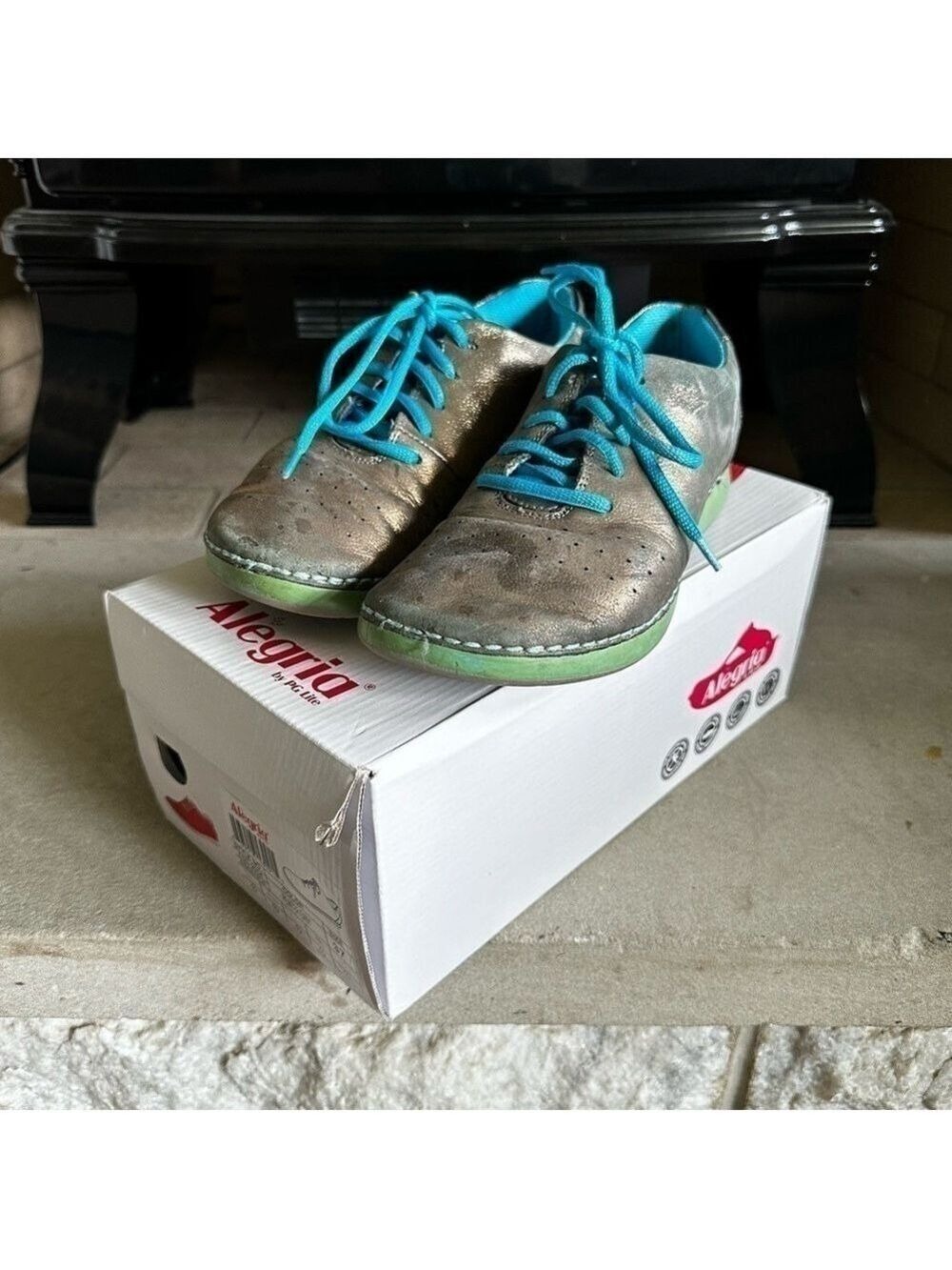 Alegria Essence walking shoe pewter gray blue EU 37, US 7/7.5